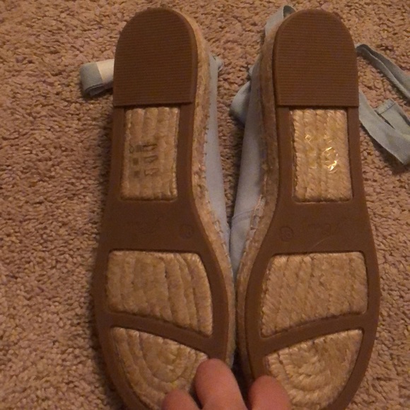 New J Crew Canvas Espadrille Flats Blue 9.5 - Picture 6 of 6